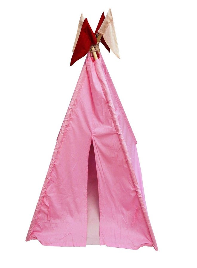 CREATIVE TEXTILES Tent House for Kids Lightweight Folding Camping Kids Children's Indoor Outdoor Pop Up Teepee Play Tent House Toy for 3 to 10 Year Kids Colour : Pink - Image 3
